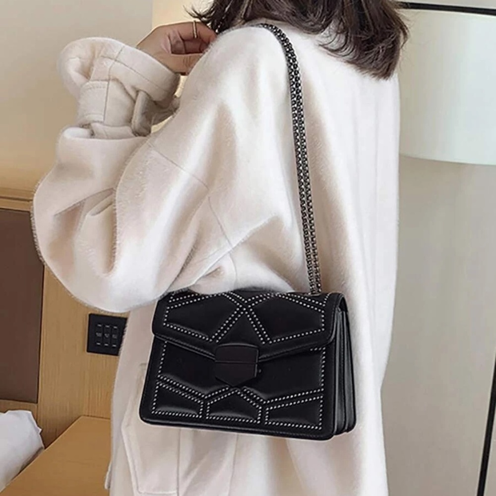Studded Chain Evening Shoulder Crossbody Bag - Picture 4 of 14